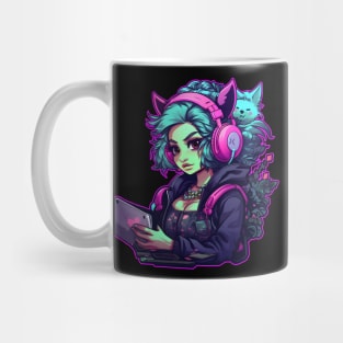 Neon gamer girl Mug